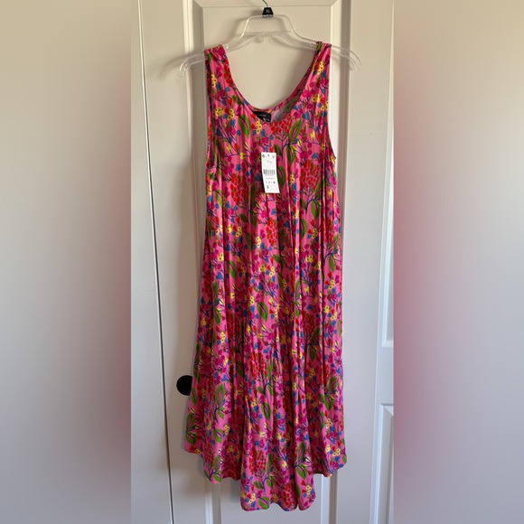 Floral Pink A-Line Dress - Picture 1 of 4